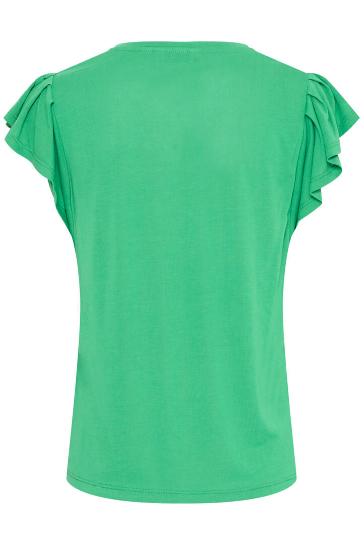 Green Ruffle Sleeve Tee
