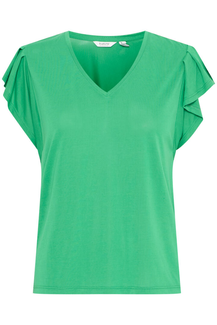 Green Ruffle Sleeve Tee